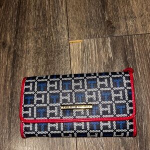 Navy blue with red slight used Tommy Hilfiger wallet